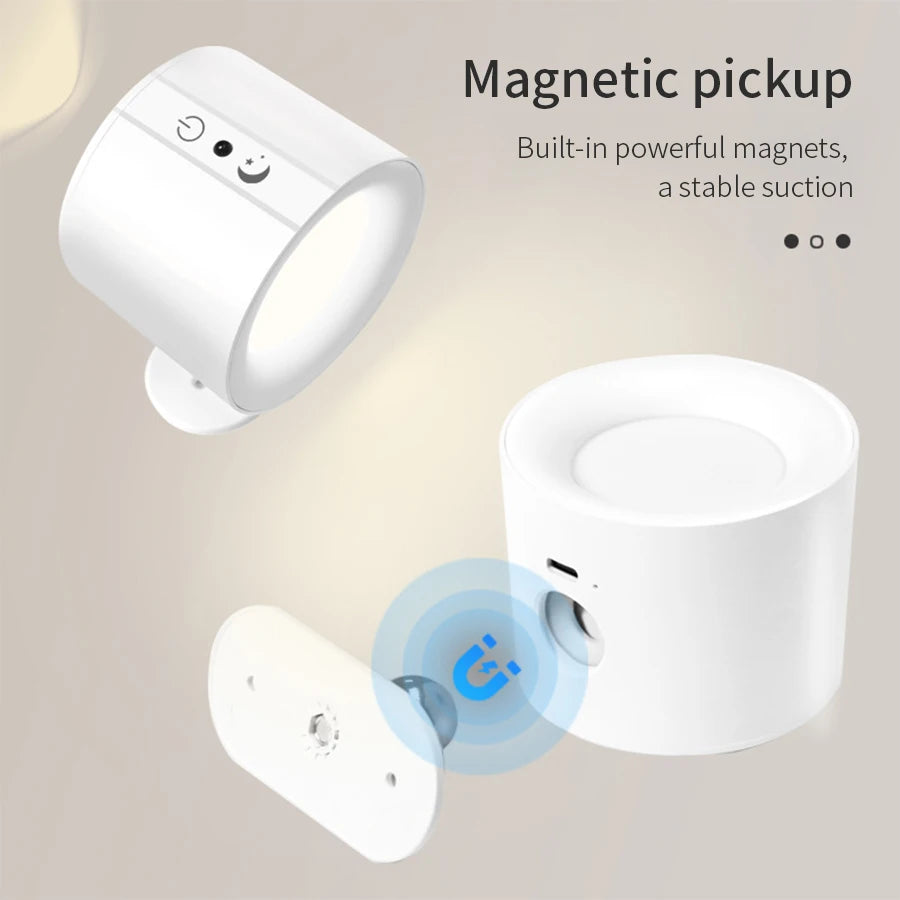 Rechargeable Led Night Light Wall Lamp Touch Control Remote Magnetic Night Lights Bedroom Lamps Reading Light Living Room Decor