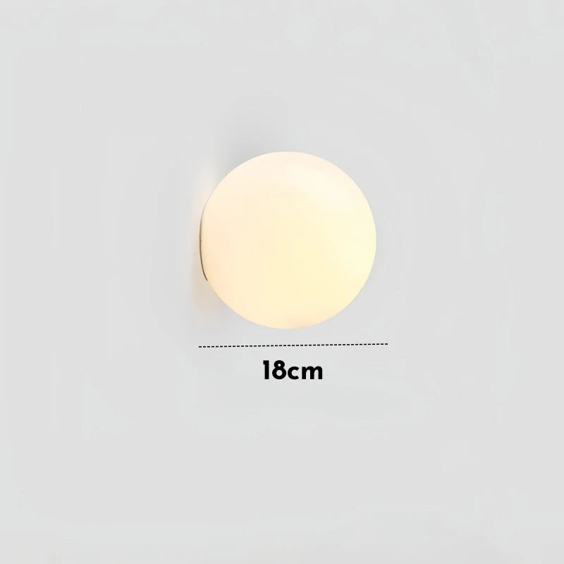 Matte White Glass Ball LED Wall Lamp Concealed Base Milky Globe G9 Sconce Stair Aisle Bathroom Bedroom Bedside Decor Wall Lights
