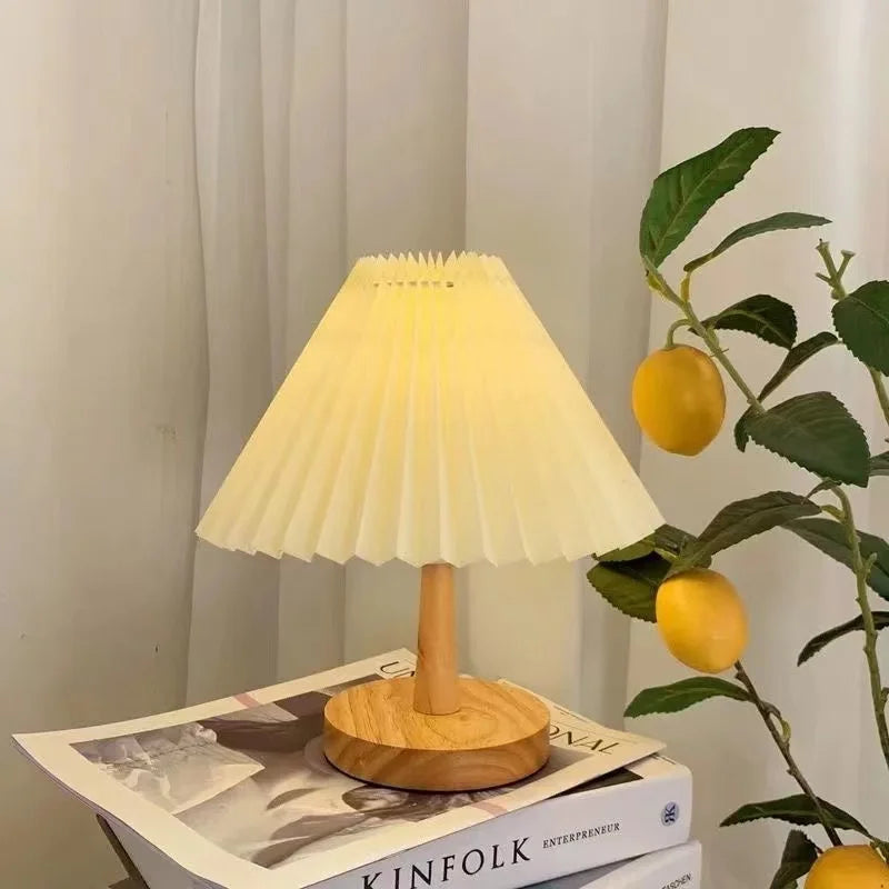 Pleated Table Lamp LED Small USB Charging Night Lamp Bedroom Desk Decoration Umbrella Bed Head Creative Lighting TL-SZ
