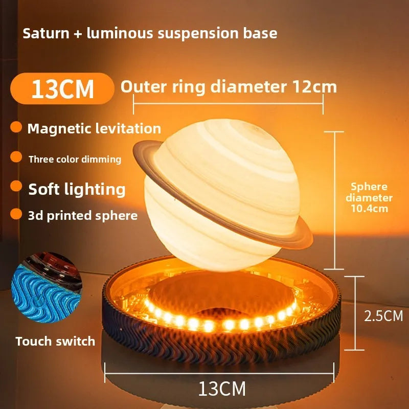 Magnetic Levitation Moon Lamp, Small Night Light Desk Lamp Birthday Gift Bedroom Decor, Creative Ornament for Lovers and Friends