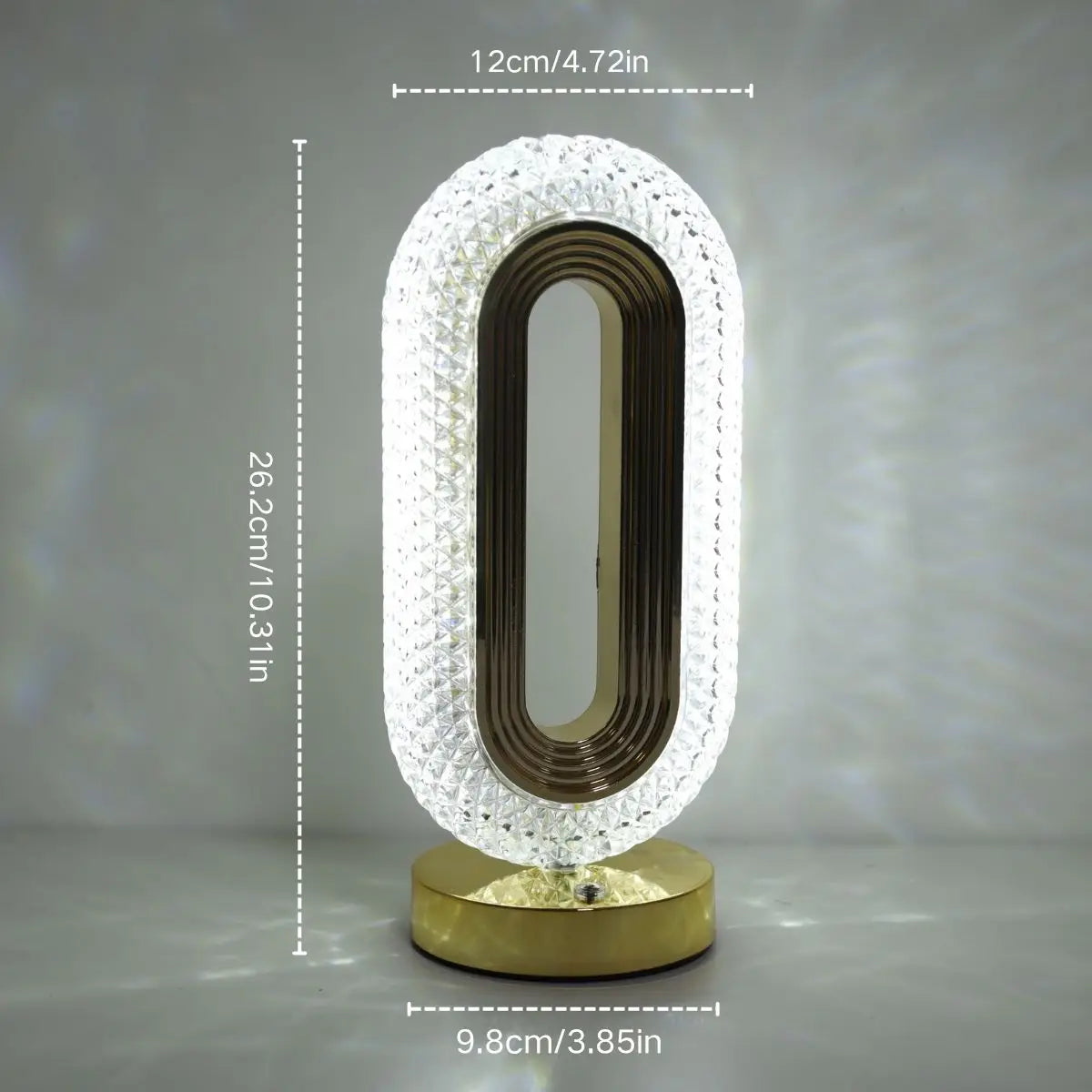 Bedroom Bedside Table Lamp, Rechargeable Touch Light, Crystal Modern Oval Lamp Bedside Table Lamp, Dormitory Living Room Office