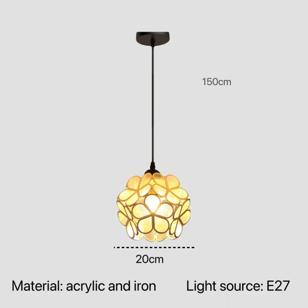 Nordic Modern Petal Acrylic Pendant Lamp Bedroom Bedside Restaurant Flower Ceiling Light Bathroom Foyer Led Hanging Lighting