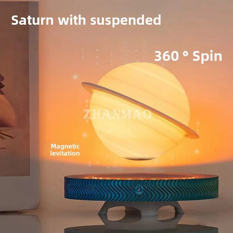 Magnetic Levitation Moon Lamp, Small Night Light Desk Lamp Birthday Gift Bedroom Decor, Creative Ornament for Lovers and Friends