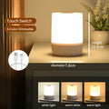 Led Night Lights Touch Bedside Lamp 3-Color Dimmable USB Rechargeable Portable Table Lamps for Bedroom Living Room Office Desk