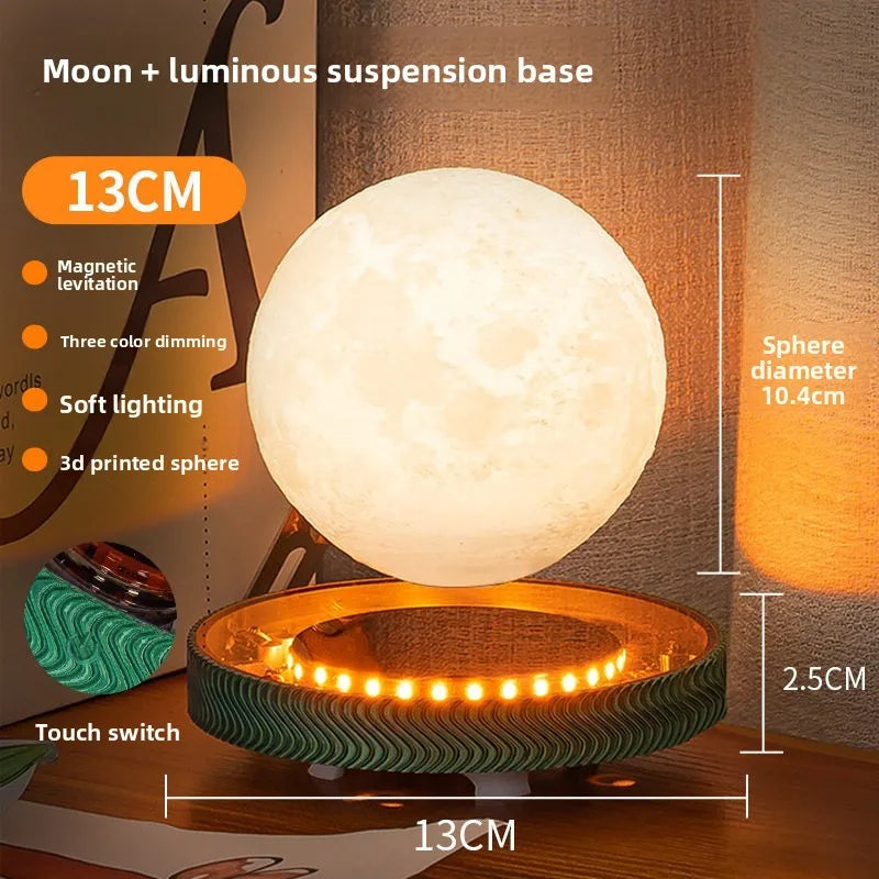 Magnetic Levitation Moon Lamp, Small Night Light Desk Lamp Birthday Gift Bedroom Decor, Creative Ornament for Lovers and Friends
