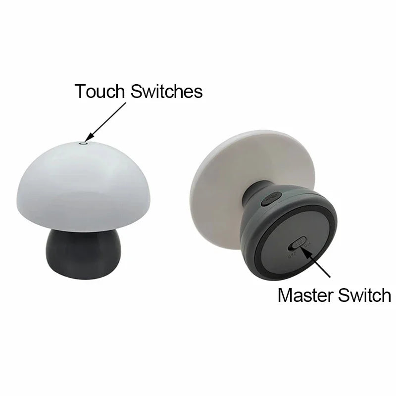 Rechargeable Mushroom LED Table Lamp