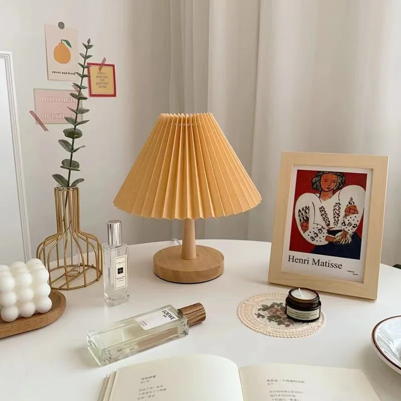 Pleated Table Lamp LED Small USB Charging Night Lamp Bedroom Desk Decoration Umbrella Bed Head Creative Lighting TL-SZ