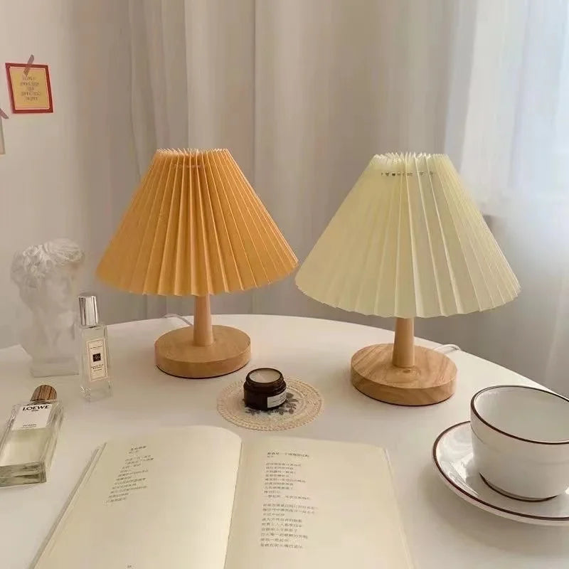 Pleated Table Lamp LED Small USB Charging Night Lamp Bedroom Desk Decoration Umbrella Bed Head Creative Lighting TL-SZ