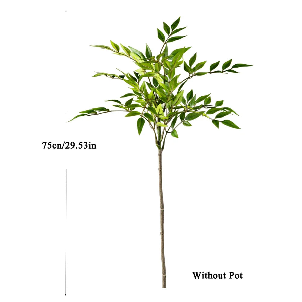 75-110cm Tall Artificial Nandina Plants Fake Tropical Palm Branches Plastic Green Bamboo Leaves For Home Garden Office Decor