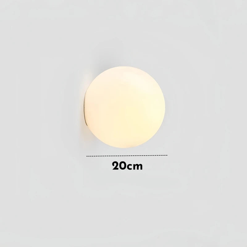 Matte White Glass Ball LED Wall Lamp Concealed Base Milky Globe G9 Sconce Stair Aisle Bathroom Bedroom Bedside Decor Wall Lights