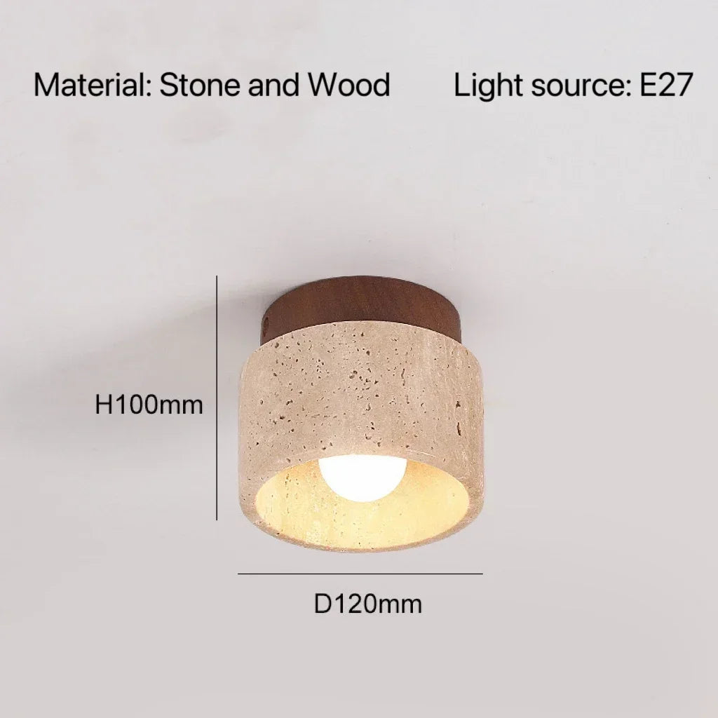 Luma Wabi Sabi Yellow Travertine Hotel Lobby Corridor Ceiling Light Creative Cream Style Restaurant Room Balcony Deco Lamp