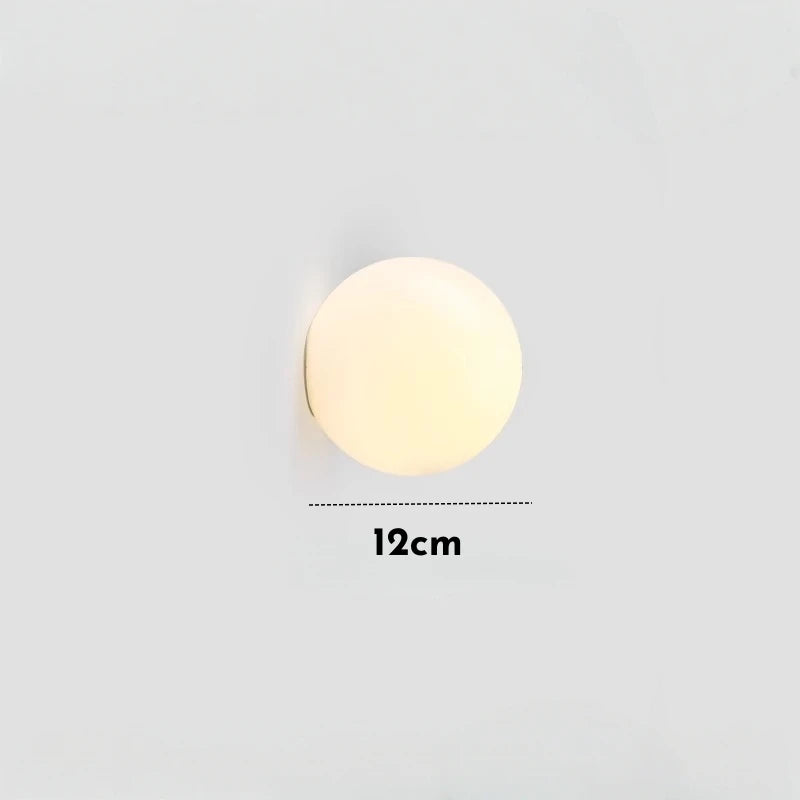 Matte White Glass Ball LED Wall Lamp Concealed Base Milky Globe G9 Sconce Stair Aisle Bathroom Bedroom Bedside Decor Wall Lights