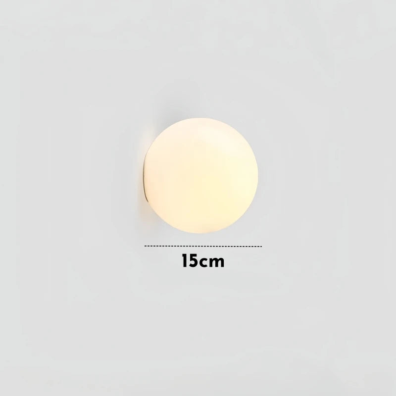 Matte White Glass Ball LED Wall Lamp Concealed Base Milky Globe G9 Sconce Stair Aisle Bathroom Bedroom Bedside Decor Wall Lights