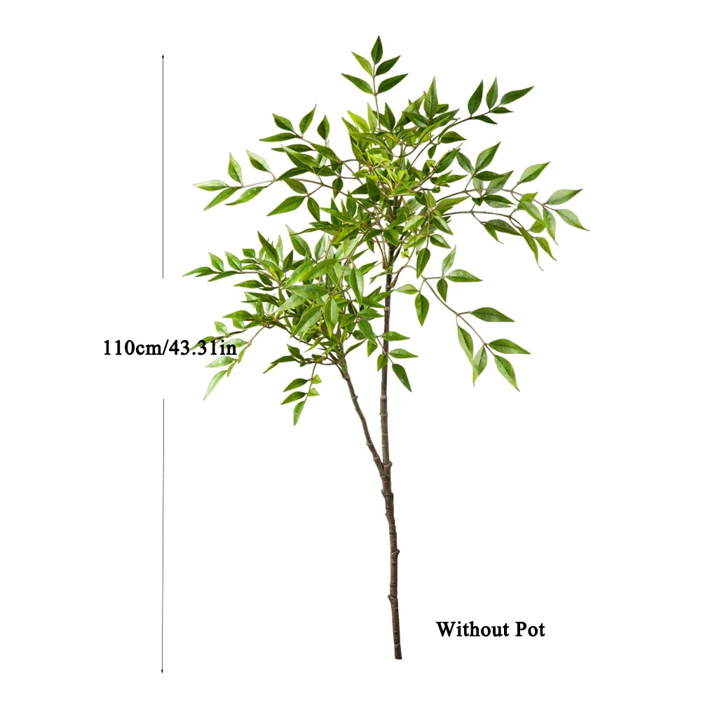 75-110cm Tall Artificial Nandina Plants Fake Tropical Palm Branches Plastic Green Bamboo Leaves For Home Garden Office Decor