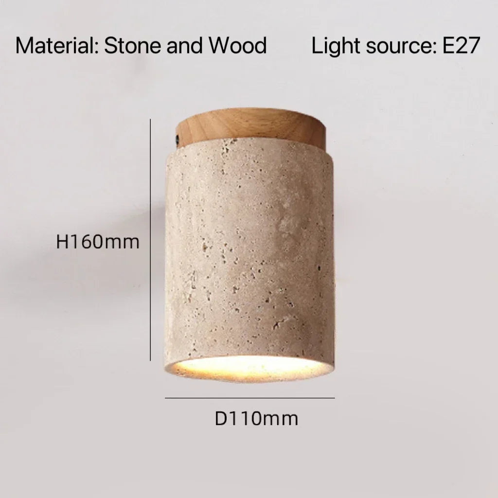 Luma Wabi Sabi Yellow Travertine Hotel Lobby Corridor Ceiling Light Creative Cream Style Restaurant Room Balcony Deco Lamp