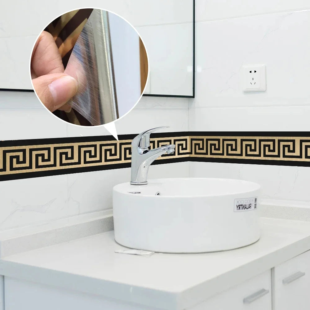 Geometric Self-Adhesive PVC Wall Border