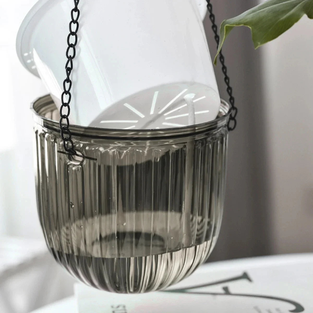 yes2Pcs Flowerpot Self Absorbing Water Hanging Planter Thickened Premium Planter Hydroponic Soil Cultivation Lazy Flower Pot Gar