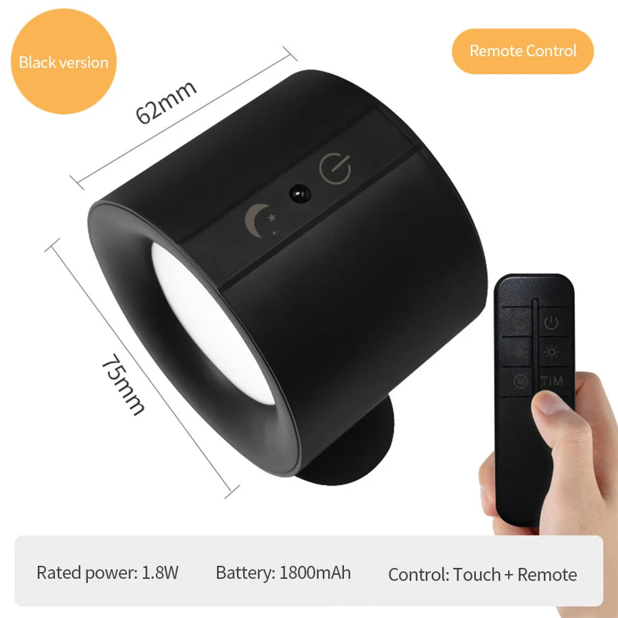 Rechargeable Led Night Light Wall Lamp Touch Control Remote Magnetic Night Lights Bedroom Lamps Reading Light Living Room Decor