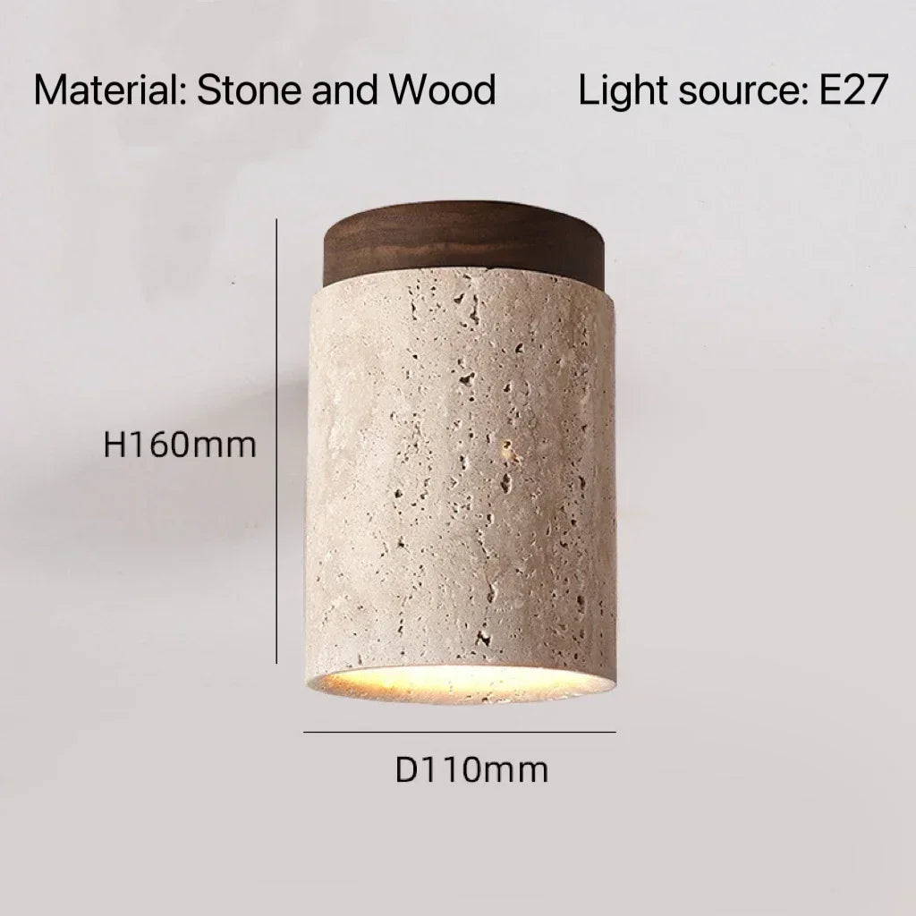 Luma Wabi Sabi Yellow Travertine Hotel Lobby Corridor Ceiling Light Creative Cream Style Restaurant Room Balcony Deco Lamp