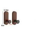 Self-Adhesive Walnut Wood Wall Hooks Minimalist Coat & Towel Hanger