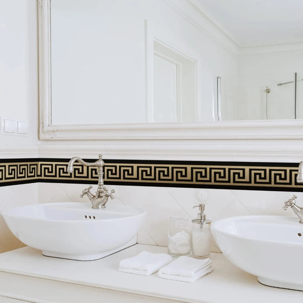 Geometric Self-Adhesive PVC Wall Border