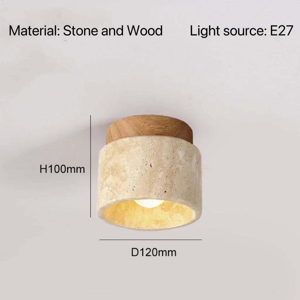 Luma Wabi Sabi Yellow Travertine Hotel Lobby Corridor Ceiling Light Creative Cream Style Restaurant Room Balcony Deco Lamp